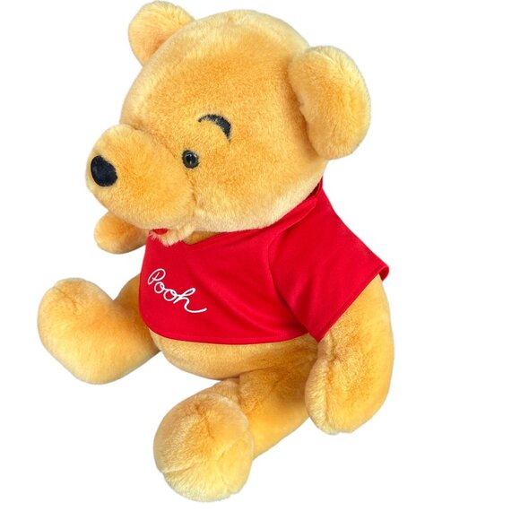 DISNEY WORLD Large Plush Winnie the Pooh 17" Sitting Red Shirt Pooh Bear - Picture 2 of 5
